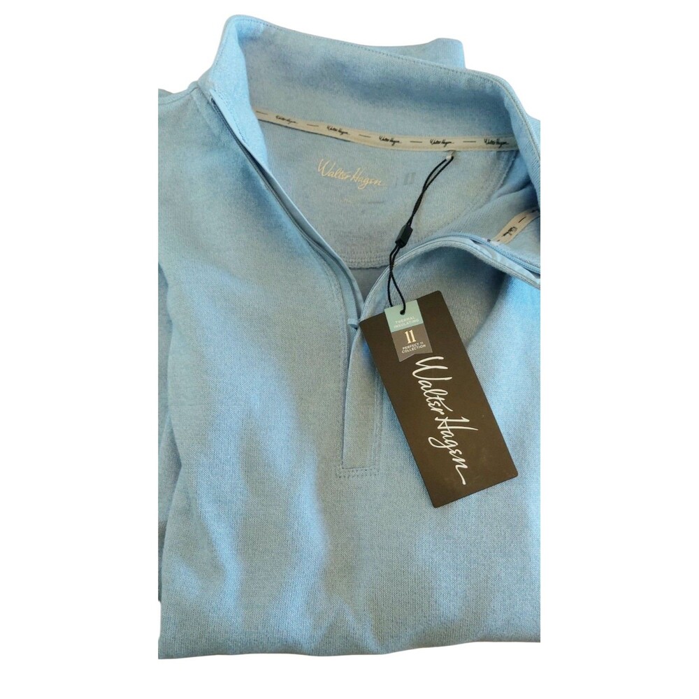 Walter Hagen II Shirt Men's Small Blue Mid Weight Quarter 1/4 Zip Golf  Pullover
